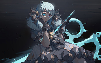 Gwen, MOBA, darkness, League of Legends, night, LoL, Legends of Runeterra, artwork, Gwen League of Legends HD wallpaper