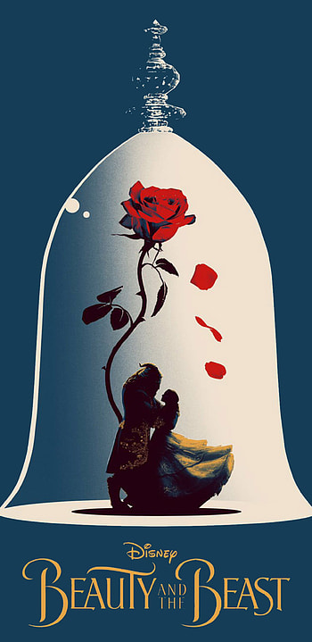 Beauty and the Beast poster artwork, Samsung Galaxy Note 9 HD phone wallpaper