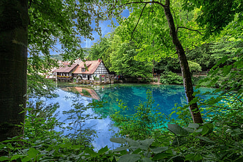 Lake Blautopf, Turquoise, Blautopf, Tree, Walk, Water, Nature, Tourism, House, Building, Break, Holiday, Lake, Clear, Germany, Hike, Blue HD wallpaper