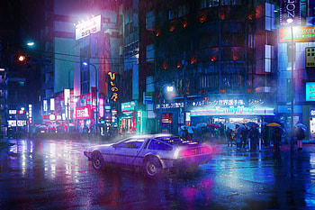 My Cyberpunk Ride , cyberpunk, neon, artist, artwork, digital-art HD wallpaper