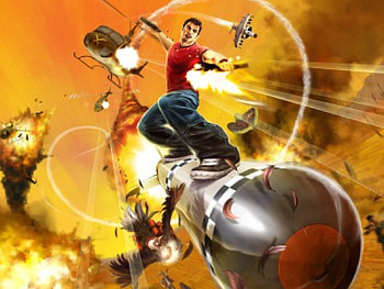 Blasting His Way Through, helocopter, hero, 3d, planessmoke, explosions, missile, fire HD wallpaper