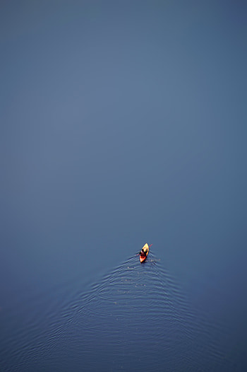 Water, View From Above, Minimalism, Boat, Canoe HD phone wallpaper