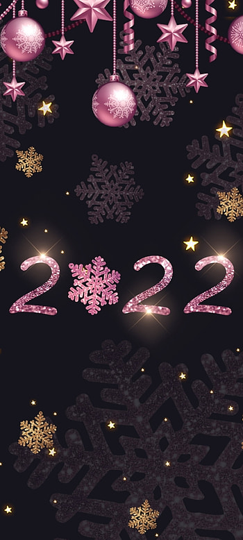 Dream Golden 2022, happy new year, magenta, pink, Christmas, balls, festival, Snowflake, snowing, NewYear HD phone wallpaper