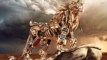 Robot lion - Digital Art - HD wallpaper