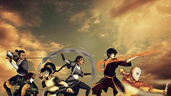 Avatar: The Last Airbender, Epic anime, Elemental battles, Aang's legacy HD wallpaper