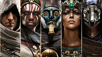Assassin's creed: origins, collage, game HD wallpaper