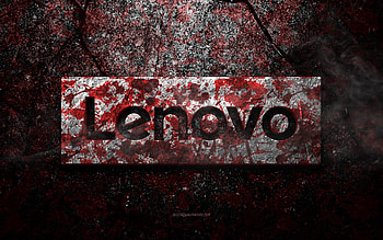 Lenovo logo, grunge art, Lenovo stone logo, red stone texture, Lenovo, grunge stone texture, Lenovo emblem, Lenovo 3d logo HD wallpaper