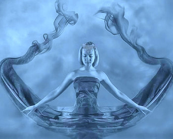 Blue dreams, blue, style, reflection, art, woman HD wallpaper