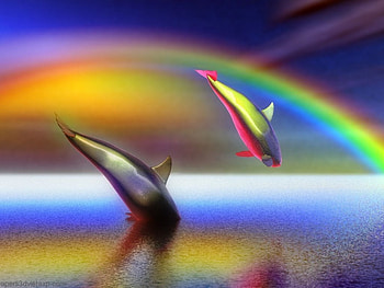 Rainbow, fantasy, 3d HD wallpaper