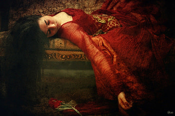 Death Red, lady, fantasy, death, red HD wallpaper