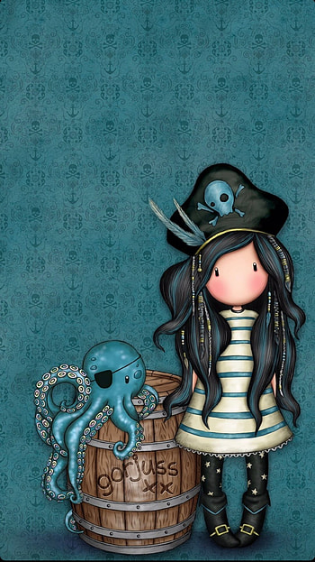 Santoro gorjuss, aqua, waterfowl, pirate, santorogorjuss HD phone wallpaper