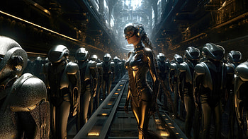 Robot Scifi Girl Having Supervision Of Robotic Manufacturing, robot, scifi, artist, artwork, digital-art, deviantart HD wallpaper