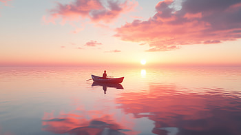 Sailing At Dusk, artist, artwork, art, digital-art, ai, boat, sunset, dusk, clouds HD wallpaper