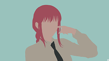 Minimalist Makima from Chainsaw Man, minimalist, Makima (Chainsaw Man), Anime, Chainsaw Man, minimalist anime HD wallpaper
