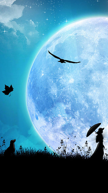 Moon Light, Blue HD phone wallpaper