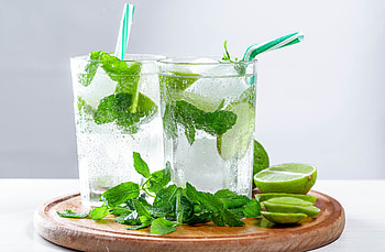 Mint Plant, Refreshing drink, Cocktail garnish, Citrusy lemons HD wallpaper