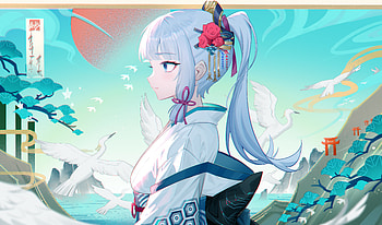 Kamisato Ayaka Genshin Impact – Elegance in Motion, Kamisato Ayaka (Genshin Impact), video game, Genshin Impact HD wallpaper