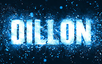 Happy Birtay Dillon, , blue neon lights, Dillon name, creative, Dillon Happy Birtay, Dillon Birtay, popular american male names, with Dillon name, Dillon HD wallpaper