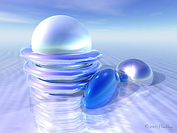 Pearl Drop, 3d and cg, blue, abstract HD wallpaper