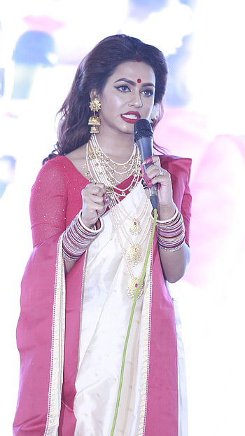 Nusrat Faria, bong rocks, beautiful HD phone wallpaper