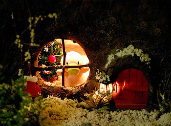 Holidays, Holiday, Close-Up, House, Lantern, Lamp, Window, Christmas Tree, Door HD wallpaper