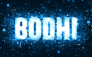 Happy Birtay Bodhi, , blue neon lights, Bodhi name, creative, Bodhi Happy Birtay, Bodhi Birtay, popular american male names, with Bodhi name, Bodhi HD wallpaper