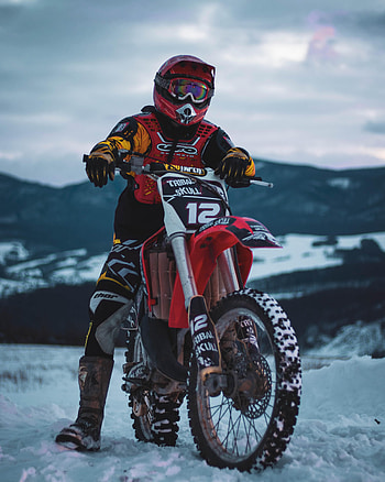Winter, Snow, Motorcycles, Motorcyclist, Motorcycle, Cross HD phone wallpaper