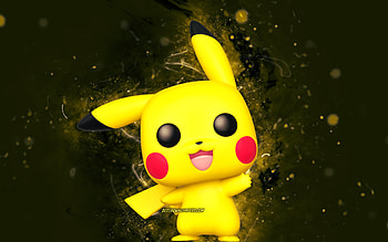 Pikachu, , yellow neon lights, Pokemon, artwork, chubby rodent, Pokemon Lets Go Pikachu, Pikachu Pokemon HD wallpaper