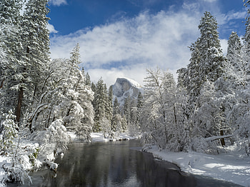 Nature, Rivers, Mountain, Valley, Snow Trees HD wallpaper