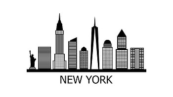 New York skyline on white background, Aerial cityscape, City footage, Urban landscapes HD wallpaper