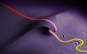 purple 3d wave, , digital 3d art, purple wave background, 3d waves background, 3d digital wave background HD wallpaper