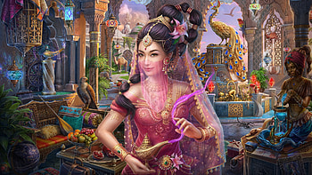 Magic Lamp, digital, fantasy, art, exotic, , beautiful, girl, woman HD wallpaper