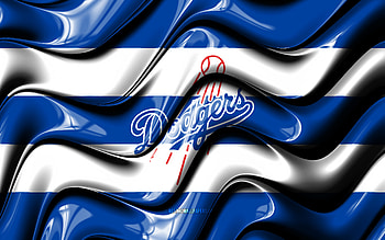 Los Angeles Dodgers flag, , blue and white 3D waves, MLB, american baseball team, Los Angeles Dodgers logo, baseball, Los Angeles Dodgers, LA Dodgers HD wallpaper