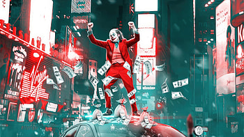Joker Dancing On The Police Car, joker, superheroes, artwork, artist, digital-art HD wallpaper