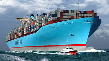 Eugen Maersk, bigger, ship, largest container chip, big, bigist HD wallpaper