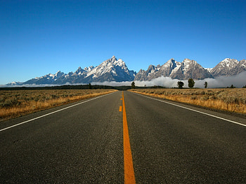 Nature, Mountains, Road, Markup, Fog, Asphalt, Line HD wallpaper