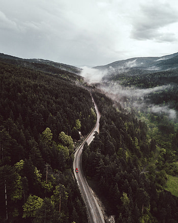 Nature, Mountains, View From Above, Road, Forest, Hills HD phone wallpaper