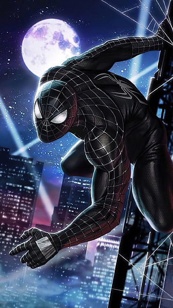 Black Spider-Man, , Powerful visuals HD phone wallpaper