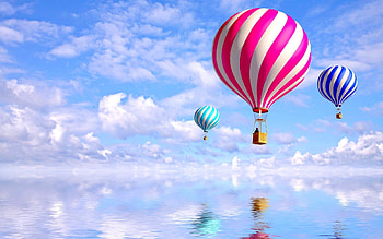 Landscape, Sky, Clouds, Balloons HD wallpaper
