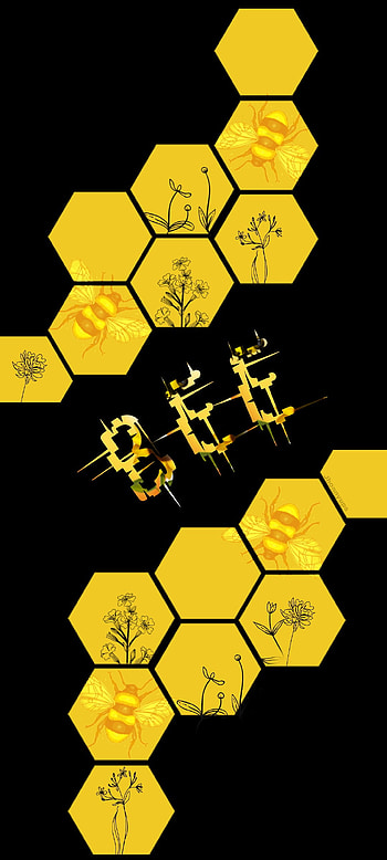 Bee World, gold, fondo, art, amarillo, color, rancho, colmena, abeja, bees HD phone wallpaper