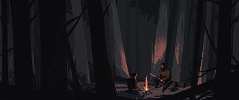 Joel and Ellie sitting by campfire, The Last Of Us, Joel (The Last of Us), Ellie (The Last of Us), video game HD wallpaper