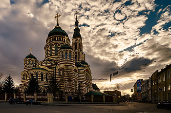 Annunciation Cathedral Kharkov Ukraine, Architectural beauty, Church building, Holy site HD wallpaper