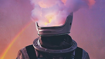 Astronaut Face Smoke Helmet , astronaut, artist, artwork, digital-art, smoke HD wallpaper