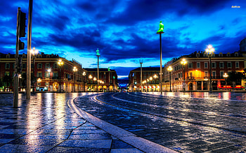 High Resolution City Street at Night Background 1 . HD wallpaper