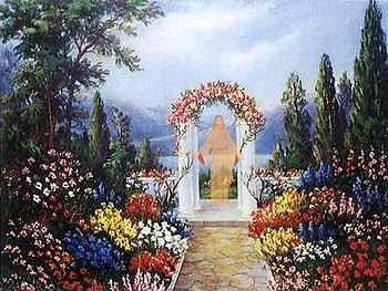 Reflections of Love 9, god, gate, garden, jesus, christ, flowers, christian, trellis HD wallpaper