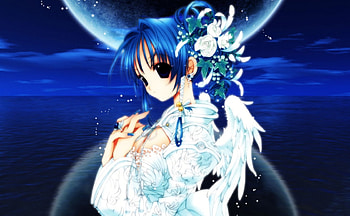 Angel of the Ocean, blue, river, sea, wings, white, girl, beautiful, angel, beauty, woman, anime, pretty, ocean, female HD wallpaper