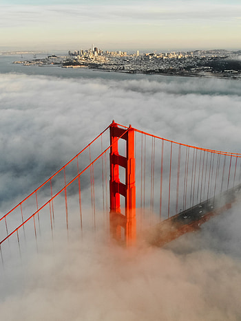Cities, Clouds, City, View From Above, Height, Bridge HD phone wallpaper