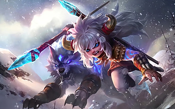 Huntress Annie, fantasy, annie, huntress, mobile legends, girl, wolf HD wallpaper