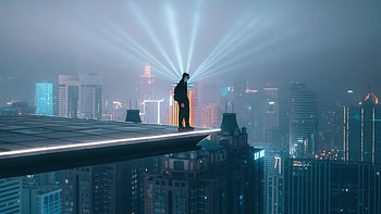 Vibrant City Skyline Illuminated At Night, artist, graphy, hoot, cityscape, city, lights HD wallpaper