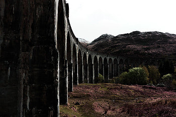 Nature, Mountains, Bridge, Ruins HD wallpaper